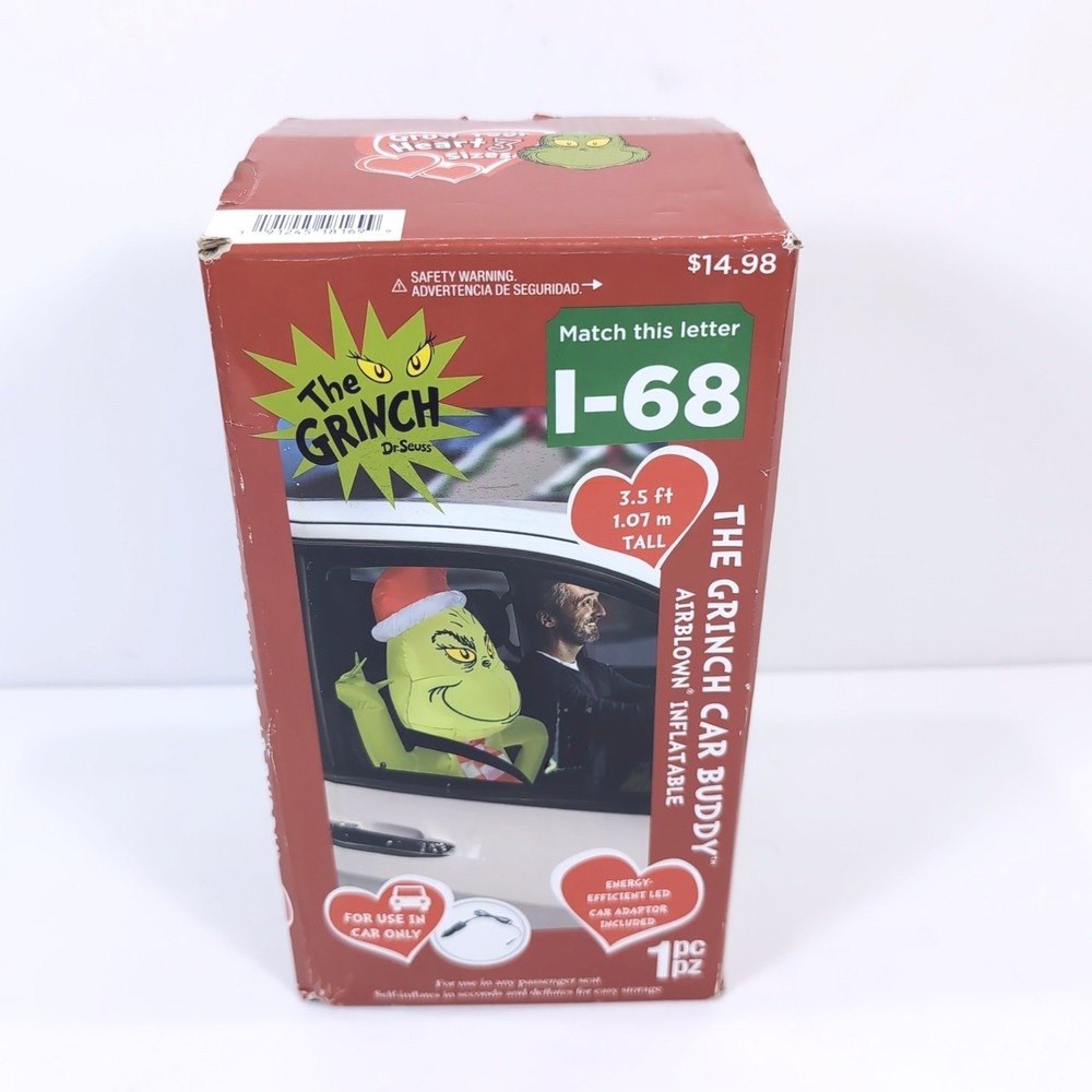 The Grinch Car Buddy Airblown Inflatable 12v Vehicle Dr Seuss 3.5 ft Gemmy